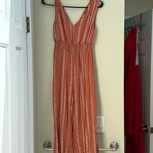 Rust Orange Sleeveless Jumpsuit